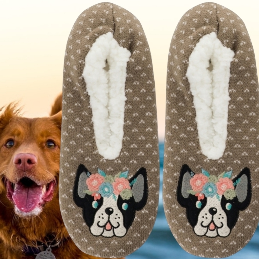 Women's Flower Puppy Slippers - Picture 1 of 2